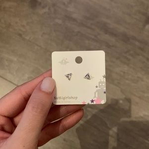Brand new dainty sterling silver triangular studs